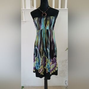NWOT Beautiful Multicolor Strapless Dress